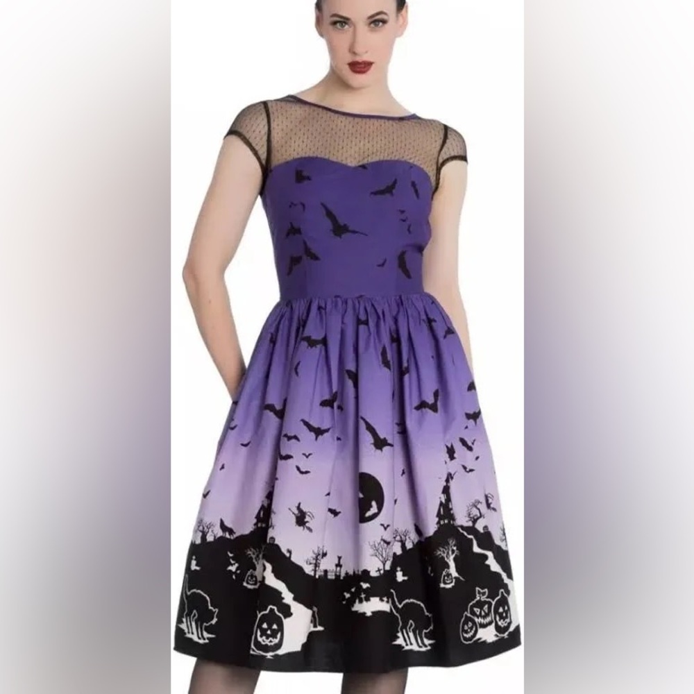 Hell Bunny Halloween haunted house dress, size xsmall extra small xs
